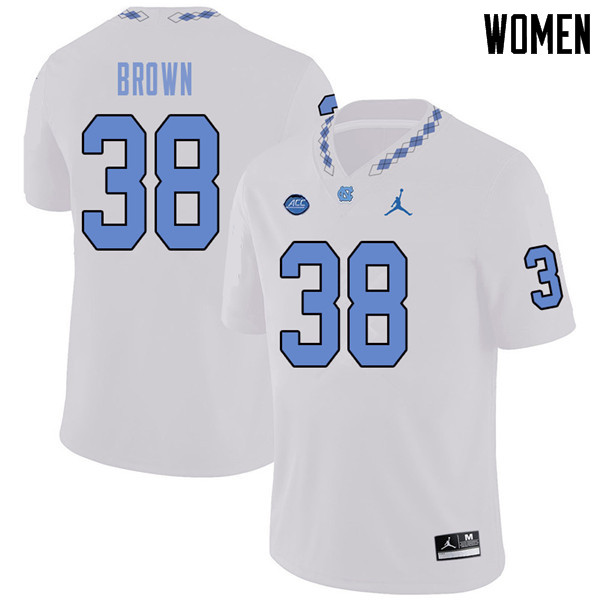 Jordan Brand Women #38 Thomas Brown North Carolina Tar Heels College Football Jerseys Sale-White
